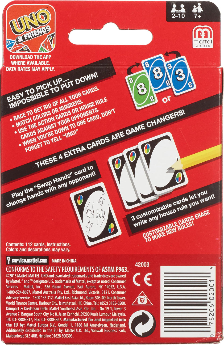 Mattel Games Uno Card Game 2013 Edition 2-10 Players